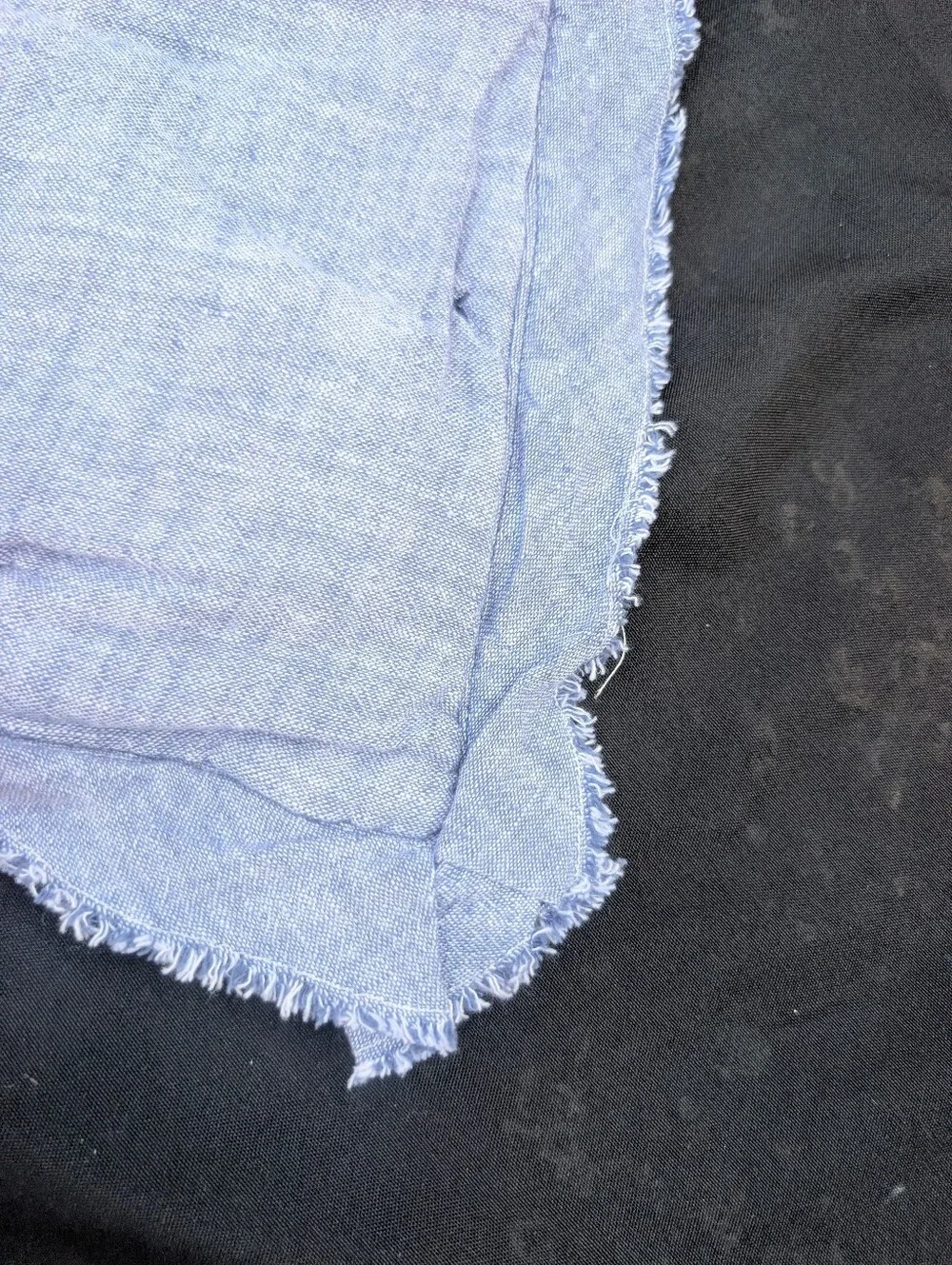 Target Chambray Blue Linen Pillowcase Pair with Rustic Fringe
